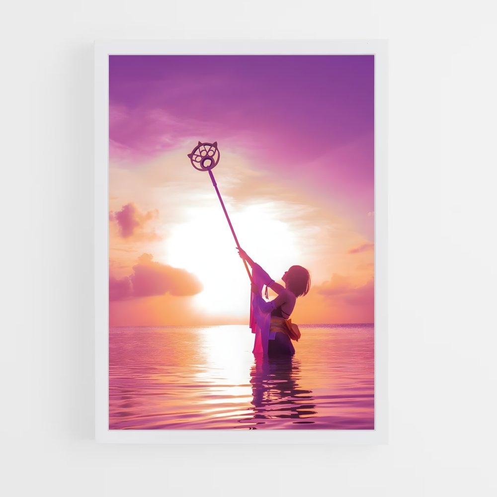 Poster Yuna au Clair de Lune – affiche Final Fantasy (vue 3)